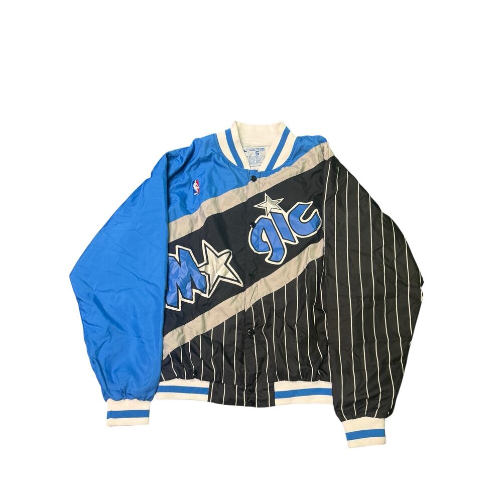 Vintage Orlando Magic Starter Jacket Sz Small 90s NBA Satin Pinstripe Colorblock